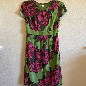 Boden Floral Belted Retro Dress